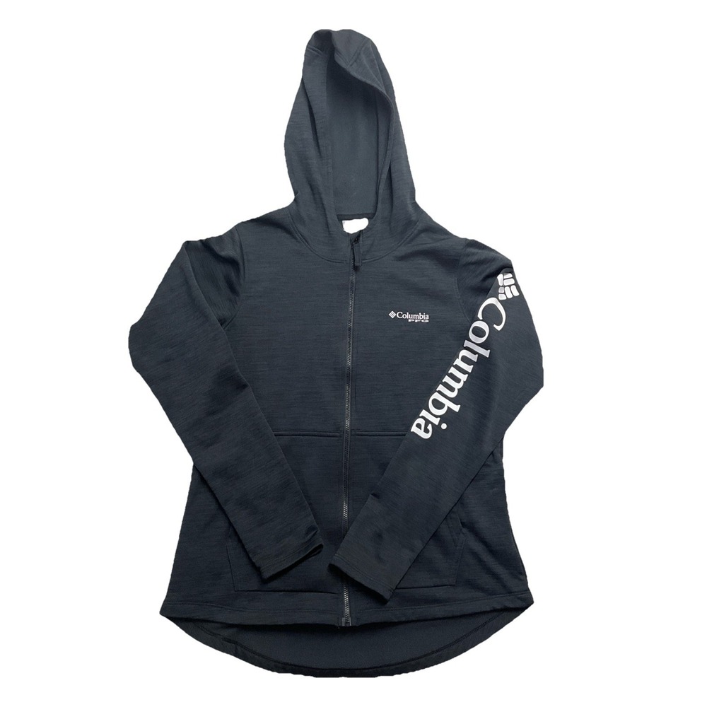 Columbia PFG Women's Black Full Zip Up Hooded Sweater Size M